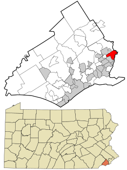 Location in Delaware County and the U.S. state of Pennsylvania.