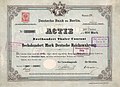 Sammelgebiet Banken: Aktie der Deutschen Bank zu Berlin vom 2. November 1881