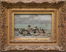 Lavandières à Etretat (Normandie - France) de Eugène Boudin.