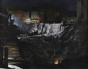 Excavation at Night (1908) by George Bellows