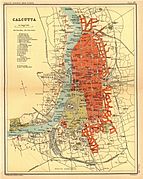 कलकत्ता का प्रेसीडेंसी शहर (1908 के मानचित्र में यहां दिखाया गया) 1690 में फोर्ट विलियम के रूप में स्थापित किया गया था।