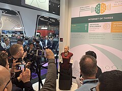 Demonstration of a female humanoid during MWC Barcelona 2019