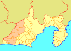 Location of Yūtō in Shizuoka Prefecture