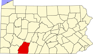 Map of Pennsylvania highlighting Somerset County