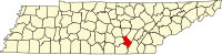 Locatie van Sequatchie County in Tennessee