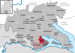 Elhelyezkedése Konstanz térképén