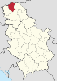 Location of North Bačka District in Serbia