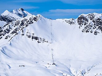 Blick auf die Chavanette-Piste Schweiz