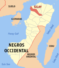 Peta Negros Barat dengan Silay dipaparkan