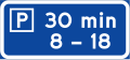 Parking permitted for specified period between times shown