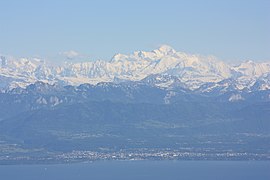 Thonon-les-Bains and the Mont-Blanc.