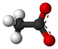 نموذج الكرة والعصا of the acetate anion