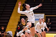 A Yellow Jackets volleyball match in 2021