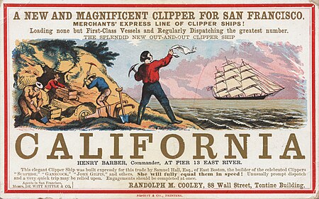 Sailing to California at the beginning of the Gold Rush.