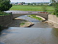 pedestrian bridge where the river Weißeritz meets the river Elbe