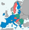 Membri aderenti al patto Euro Plus      Eurozona      Membri UE aderenti a Euro Plus      Altri membri UE