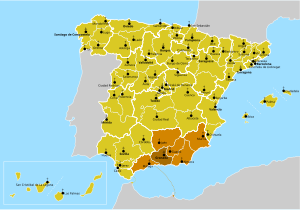 Karte der Kirchenprovinz Granada