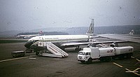 An MSA Boeing 707 at Zurich-Kloten Airport, 1972..