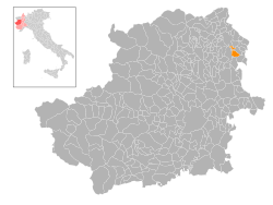 Locatie van Vestignè in Turijn (TO)