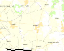 Mapa obce Moissat