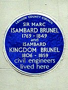 Plaque de Marc et Isambard Kingdom Brunel.