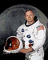 Vlajka USA na skafandru astronauta Neila Armstronga