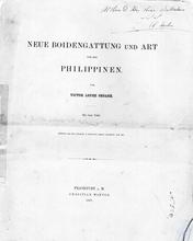 Neue Boidengattung und Art von den Philippinen, 1881.