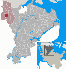 Poziția Nordhackstedt pe harta districtului Schleswig-Flensburg