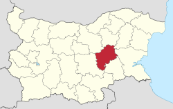 ブルガリア内のスリヴェン州の位置