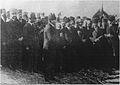 1924, Atatürk speaks at the groundbreaking ceremony of the Samsun-Çarşamba railroad