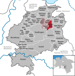 Läget för kommunen Beckedorf i Landkreis Schaumburg