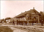 Hønefoss station on the Randsfjorden Line, 1900