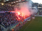 Fumigènes au stade d'Ornano (2009)