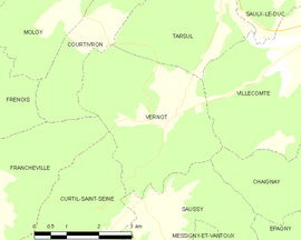 Mapa obce Vernot