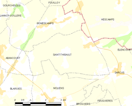 Mapa obce Saint-Thibault