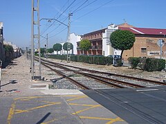 Agulla a l'entrada de l'estació de Mollerussa