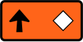 (TW-22) Detour - follow diamond symbol (straight ahead, left-hand)