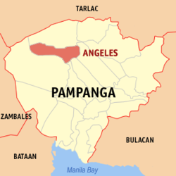 Angelesin sijainti Pampangan maakunnassa