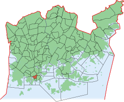 Position of Punavuori within Helsinki