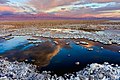 Salar de Atacama in vulkan Licancabur