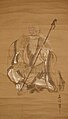 Shennong (Shinnō en japonés) degustación de hierbas para descubrir sus cualidades; una pose distintiva e icónica utilizada a menudo en las representaciones de Shennong; en este caso, de una pintura japón del siglo XIX.