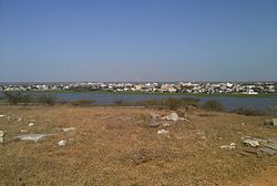 Jaggayyapeta town from the Buddhist stupa site