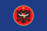 Flagga för Dardania, som även tjänade såsom flagga för Republiken Kosova och presidentflagga för FN:s administration i Kosovo under ledning av Ibrahim Rugova (1999-2008).