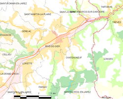 Kart over Rive-de-Gier