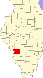 Map of Illinois highlighting Madison County