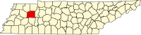 Locatie van Carroll County in Tennessee