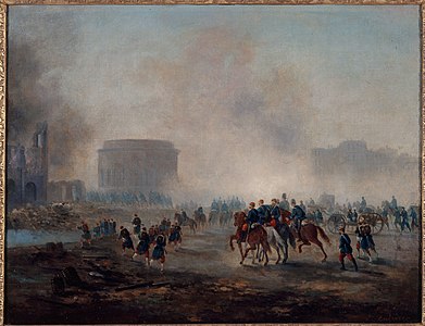 Gustave Boulanger, La Villette cernée par les troupes versaillaises, mai 1871 (vers 1871), Paris, musée Carnavalet.