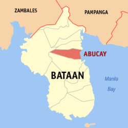 Bản đồ của Bataan với vị trí của Abucay.