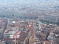 Vue depuis la colline du Château. église Sainte-Rita, campanile de la préfecture, place Masséna