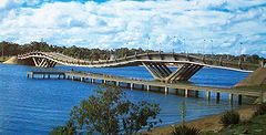 Leonel Viera Bridge the first stressed ribbon bridge ever built. Punta del Este, Uruguay
